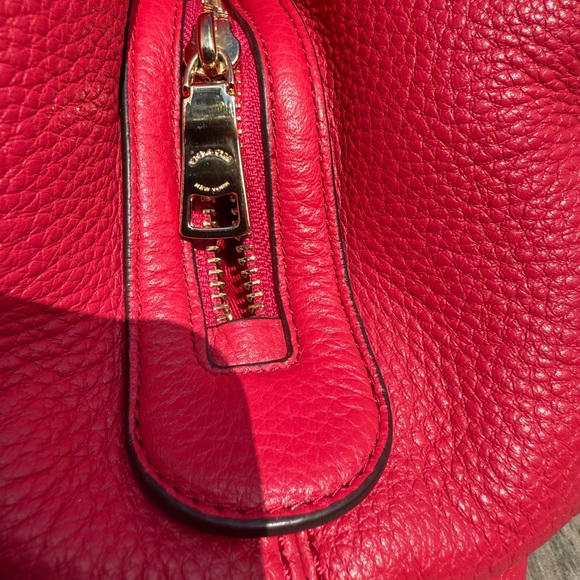 EUC! Coach Red Lexy Pebbled Leather Shoulder Bag - Picture 9 of 14